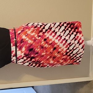 Worthington pencil Skirt with black patent leather skinny belt